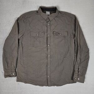 Jack Wolfskin Shirt Mens XL Gray Button Up‎ UV Shield Outdoor Adventure Hiking